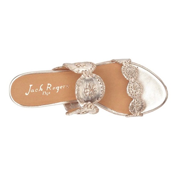 NEW 🌺 Jack Rogers Platinum Wedge Cork Sandal - Picture 6 of 11